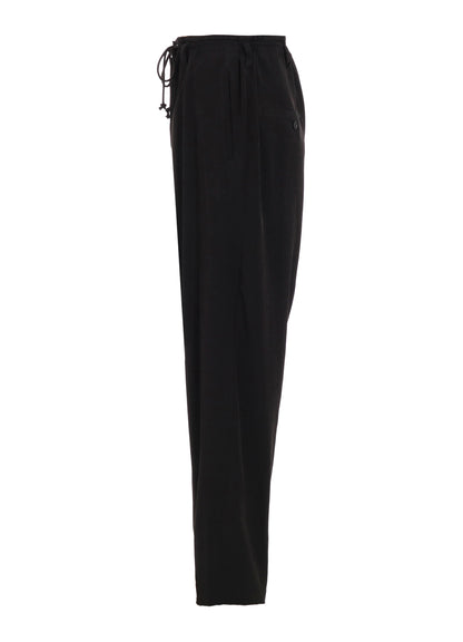 CREPE de CHINE SHIRRING POCKETS TAPERED PANTS