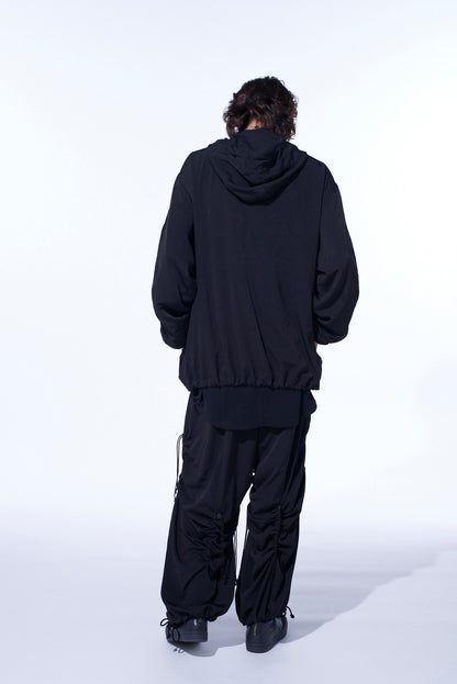 CREPE de CHINE SHIRRING WIDE PANTS