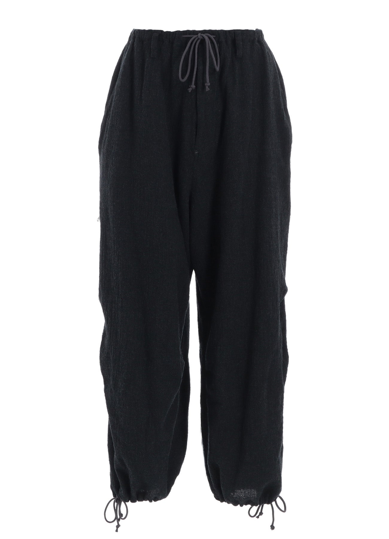 WOOL GAUZE KNEE TUCK PANTS