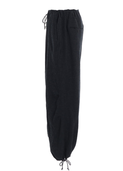 WOOL GAUZE KNEE TUCK PANTS