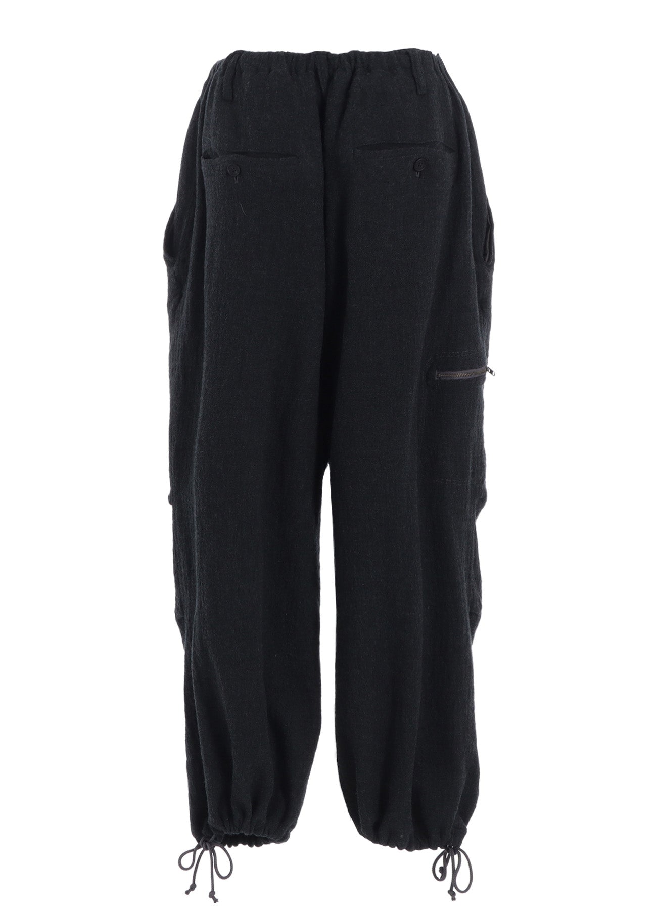 WOOL GAUZE KNEE TUCK PANTS