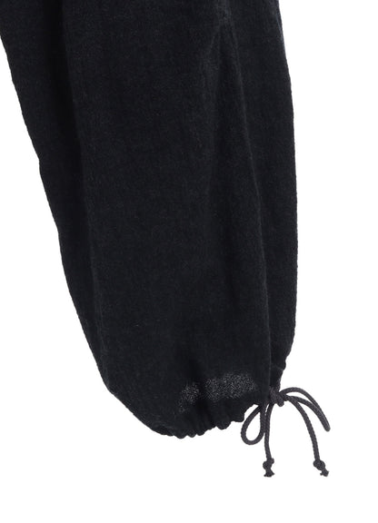WOOL GAUZE KNEE TUCK PANTS