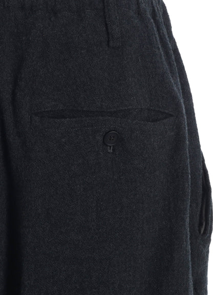 WOOL GAUZE KNEE TUCK PANTS