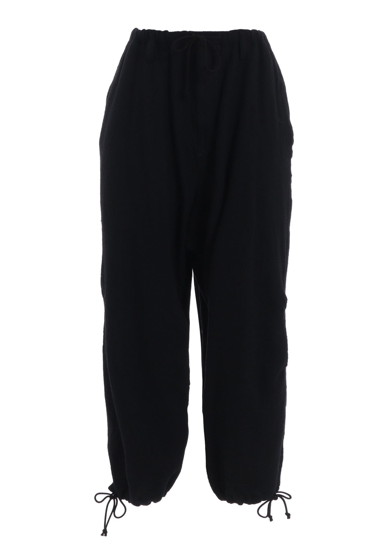 WOOL GAUZE KNEE TUCK PANTS