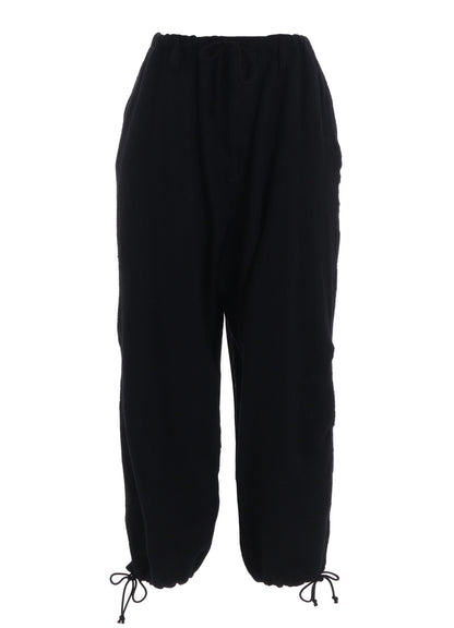 WOOL GAUZE KNEE TUCK PANTS