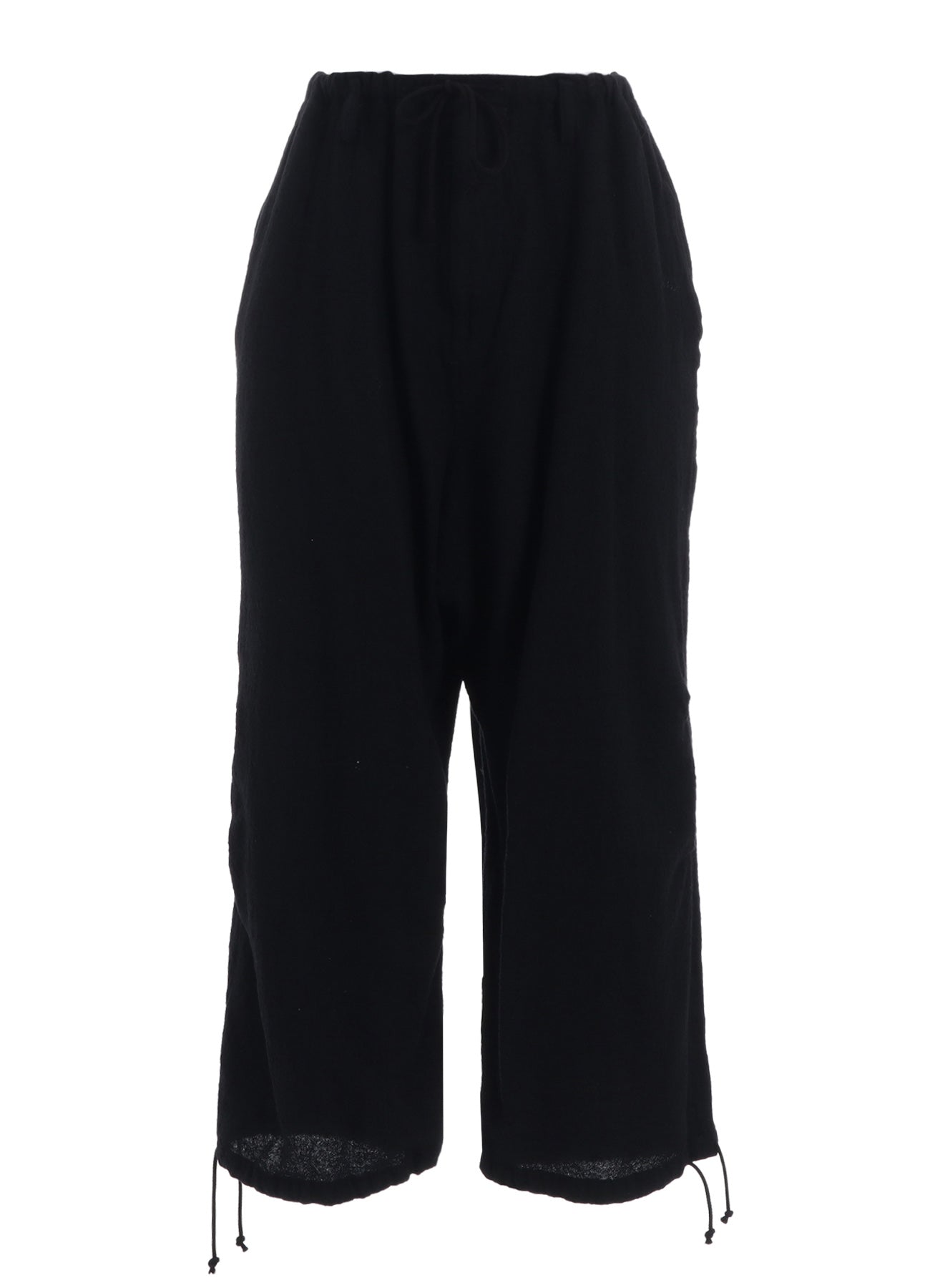 WOOL GAUZE KNEE TUCK PANTS