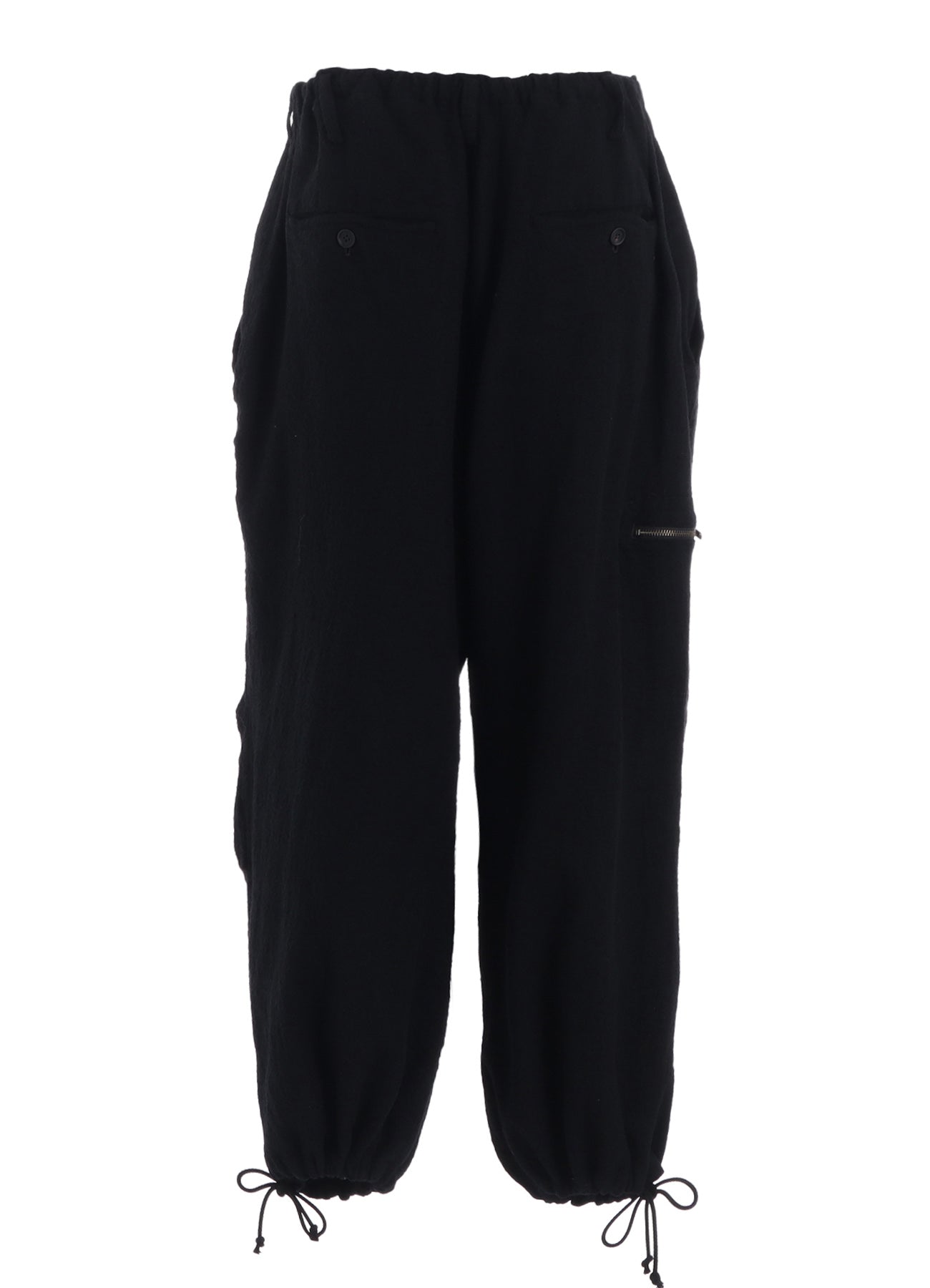 WOOL GAUZE KNEE TUCK PANTS