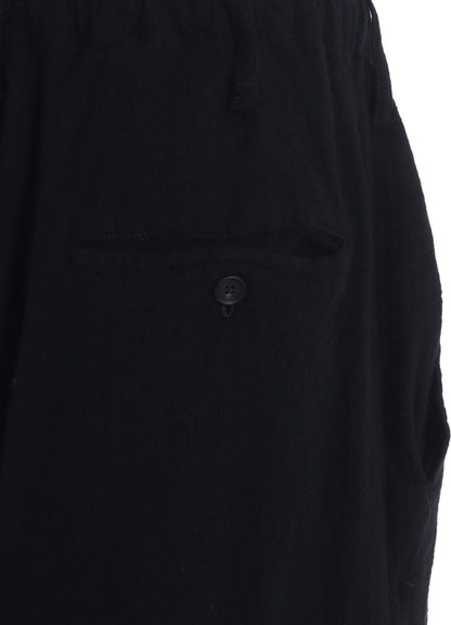 WOOL GAUZE KNEE TUCK PANTS
