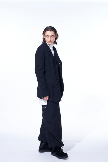 WOOL GAUZE KNEE TUCK PANTS