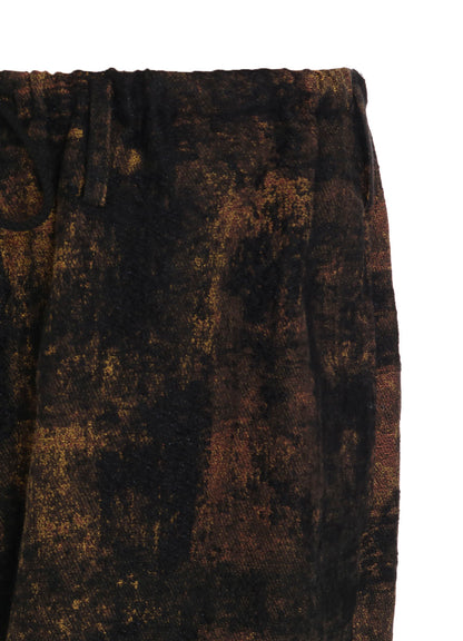 CHECK JACQUARD WAIST-STRING WIDE PANTS