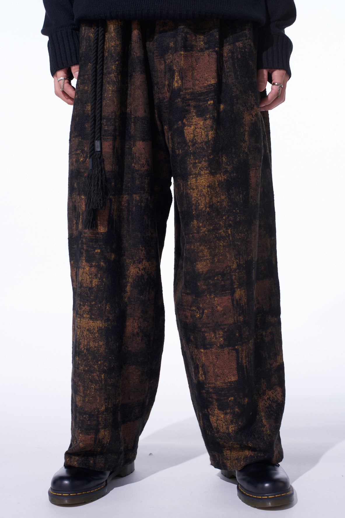 パンツ Yohji Yamamoto Check Wide Pants CHECK JACQUARD WAIST-STRING WIDE PANTS – THE SHOP YOHJI YAMAMOTO