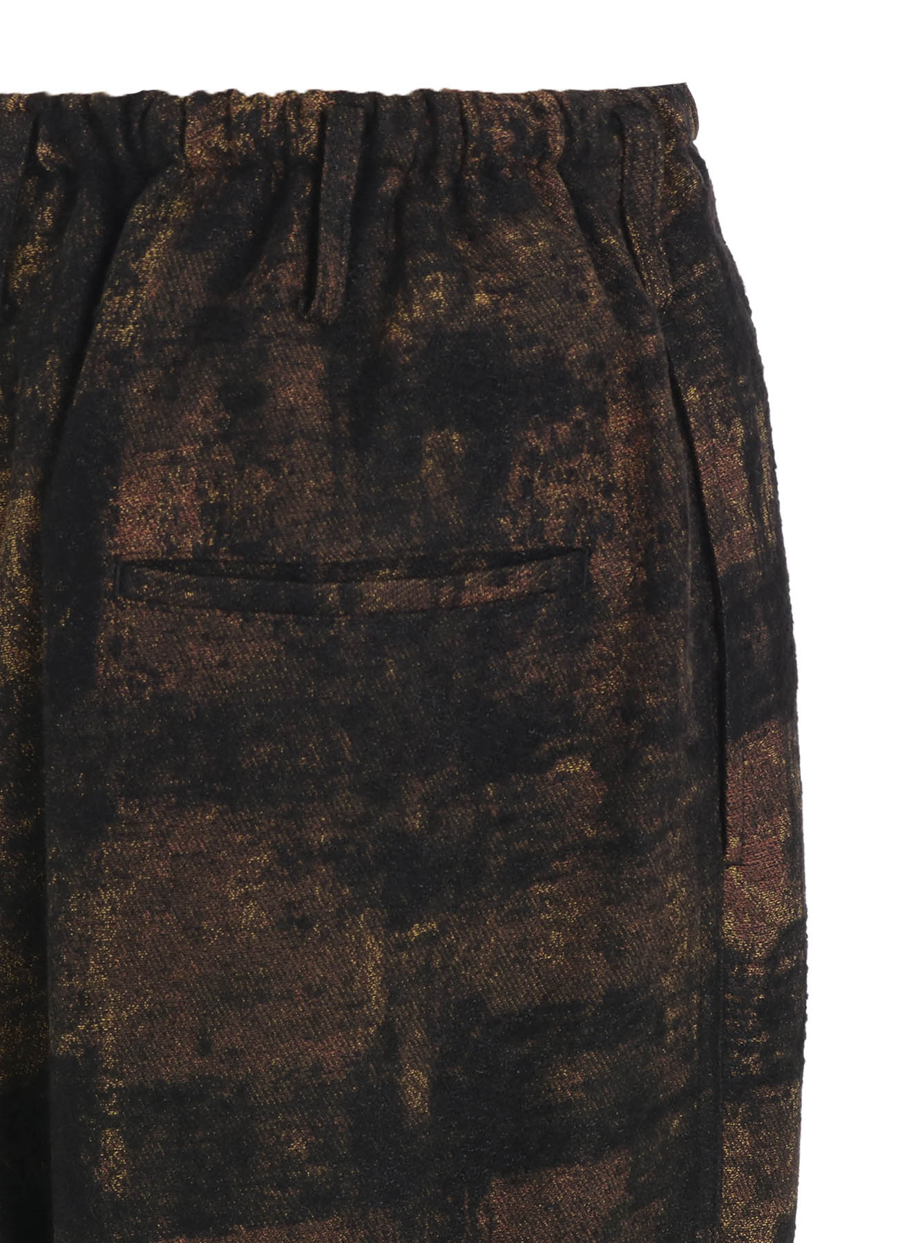CHECK JACQUARD WAIST-STRING WIDE PANTS
