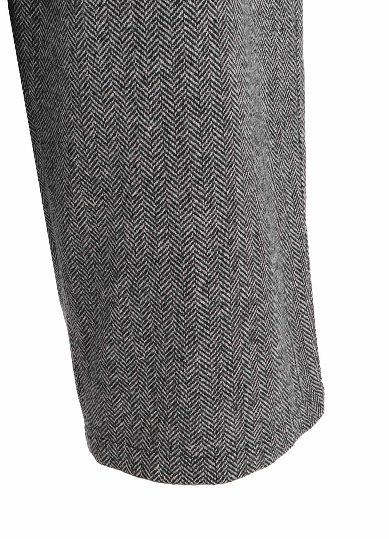 HERRINGBONE TWEED WAIST-STRING WIDE PANTS