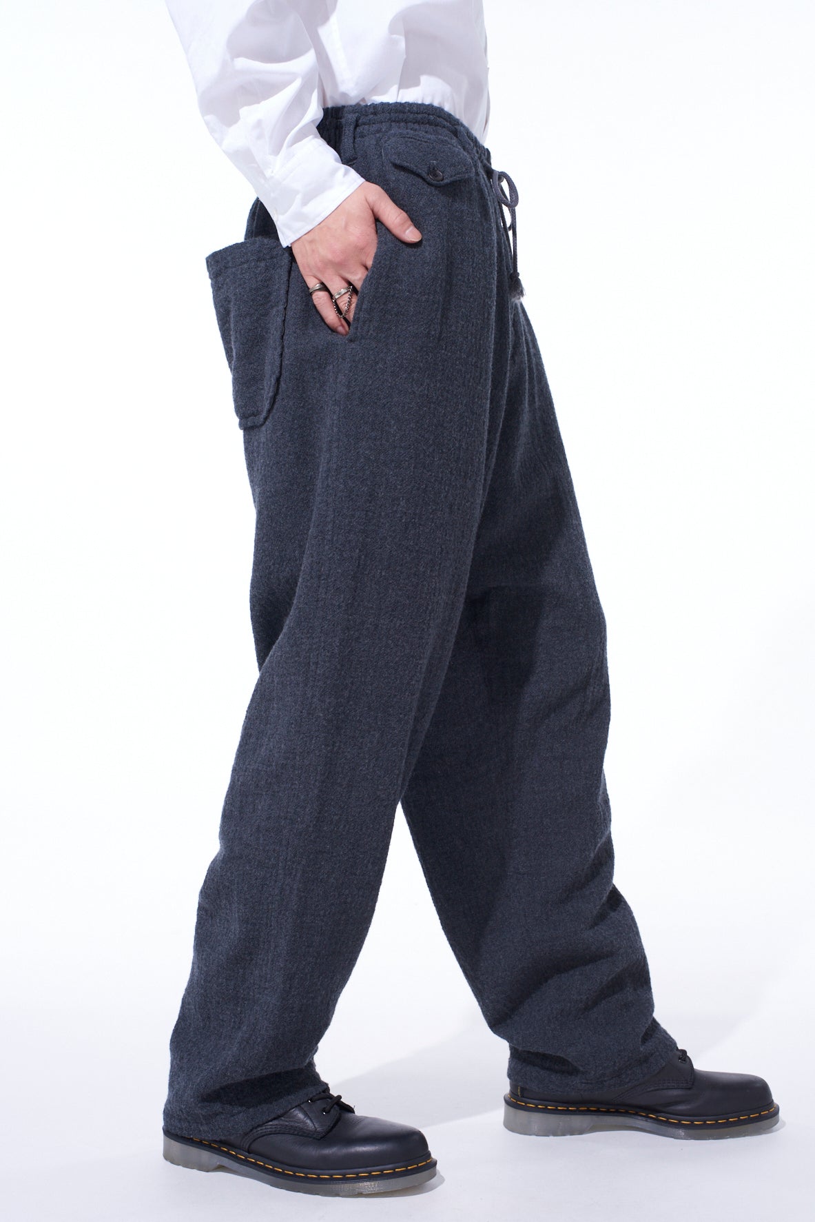 WOOL GAUZE ELASTIC PANTS – THE SHOP YOHJI YAMAMOTO
