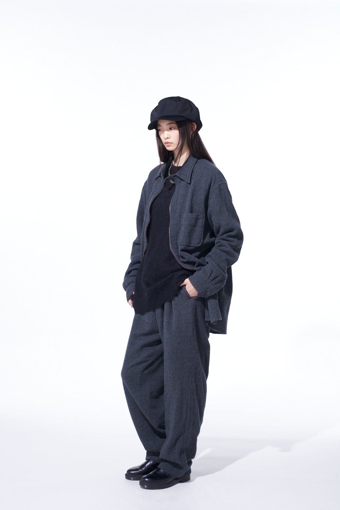 WOOL GAUZE ELASTIC PANTS