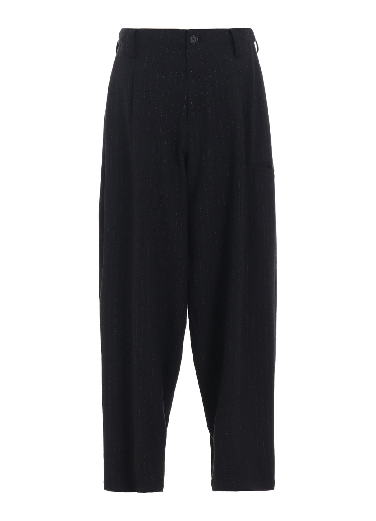 STRIPED SILK ANGORA WOOL TAPERED PANTS