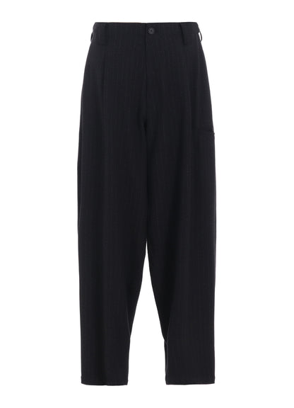 STRIPED SILK ANGORA WOOL TAPERED PANTS