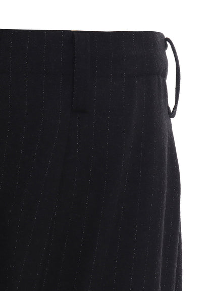 STRIPED SILK ANGORA WOOL TAPERED PANTS