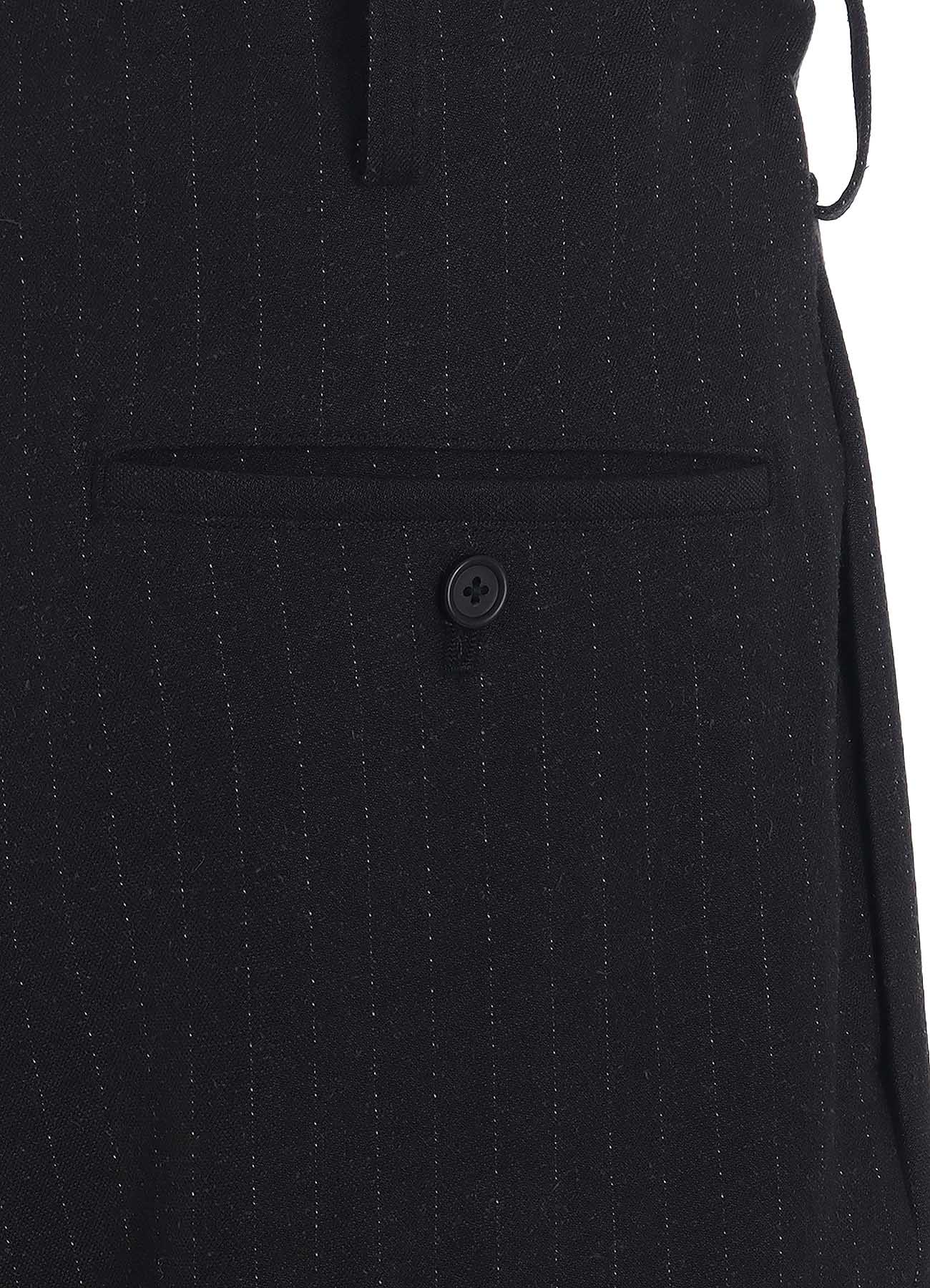 STRIPED SILK ANGORA WOOL TAPERED PANTS