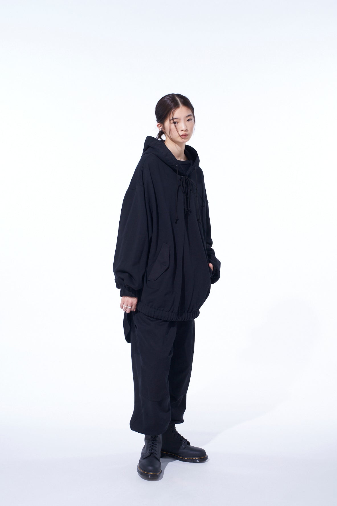 TWILL TERRY MIX DOUBLE-KNEE SWEATPANTS