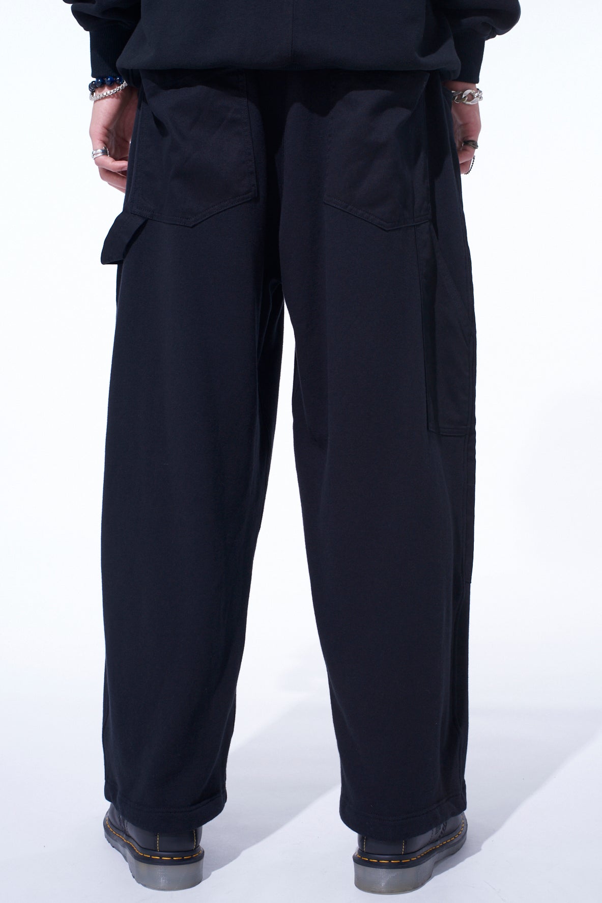 TWILL TERRY MIX DOUBLE-KNEE SWEATPANTS
