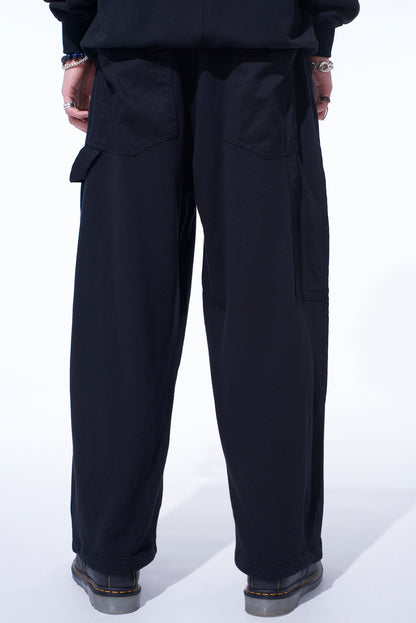 TWILL TERRY MIX DOUBLE-KNEE SWEATPANTS