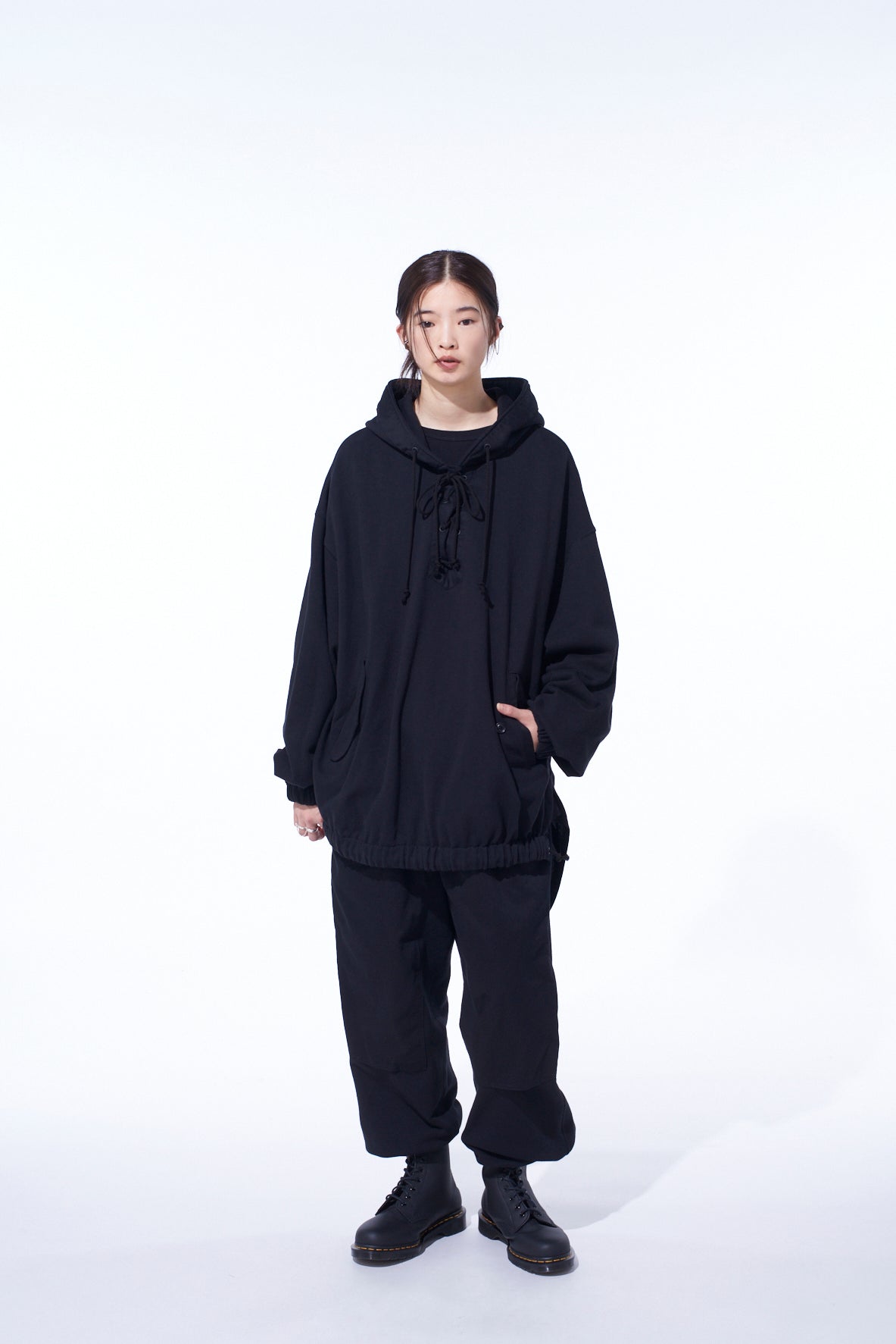 TWILL TERRY MIX DOUBLE-KNEE SWEATPANTS