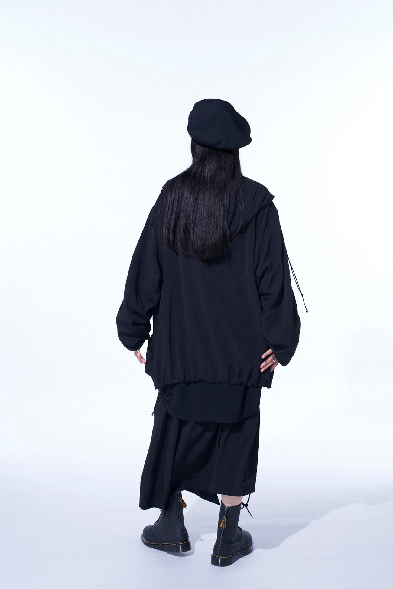 CREPE de CHINE SHIRRING DRAPE SKIRT