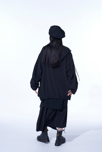 CREPE de CHINE SHIRRING DRAPE SKIRT