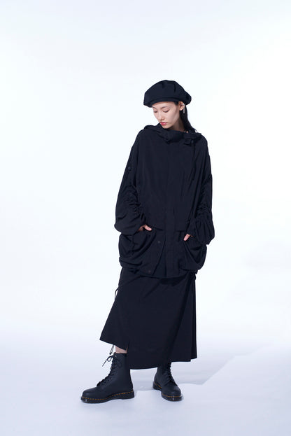 CREPE de CHINE SHIRRING DRAPE SKIRT