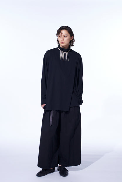 30/COTTON JERSEY LAYERED FRONT TURTLENECK LONG T-SHIRT