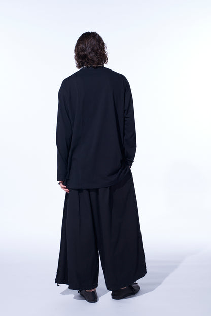 30/COTTON JERSEY LAYERED FRONT TURTLENECK LONG T-SHIRT
