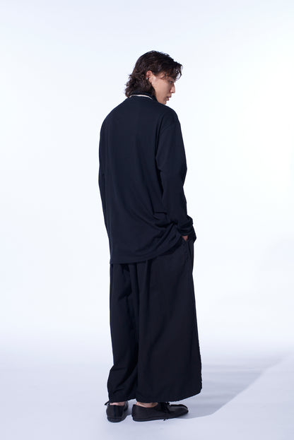 30/COTTON JERSEY LAYERED FRONT TURTLENECK LONG T-SHIRT