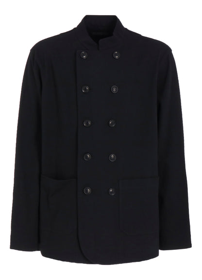 COTTON JERSEY STAND COLLAR DOUBLE JACKET