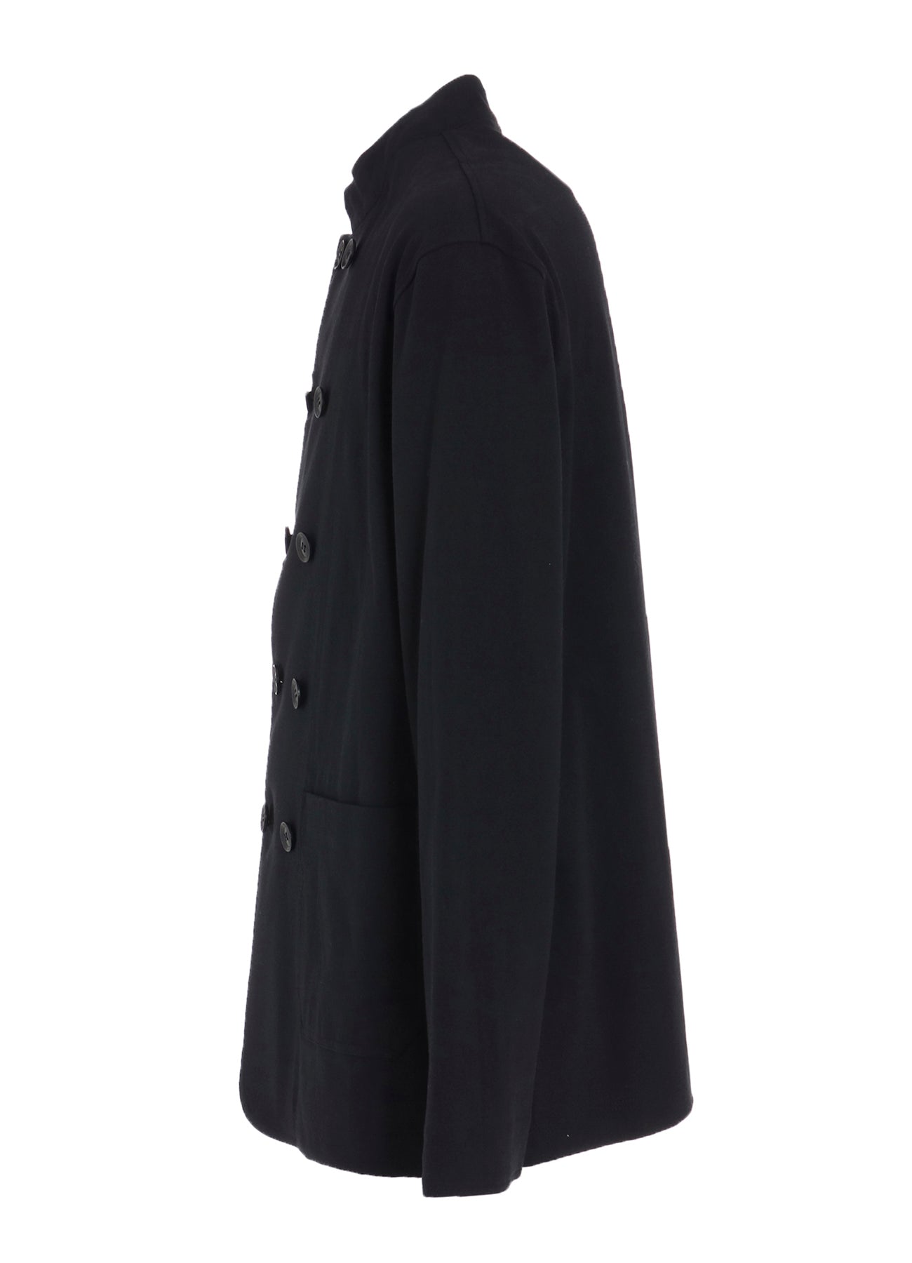 COTTON JERSEY STAND COLLAR DOUBLE JACKET
