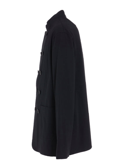 COTTON JERSEY STAND COLLAR DOUBLE JACKET