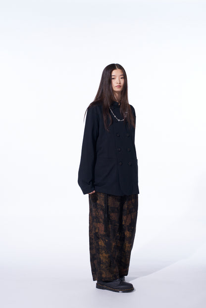 COTTON JERSEY STAND COLLAR DOUBLE JACKET