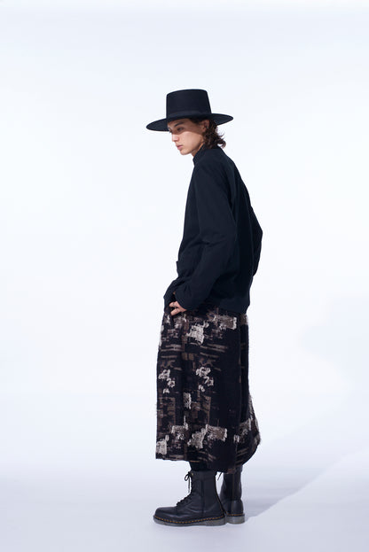 COTTON JERSEY STAND COLLAR DOUBLE JACKET
