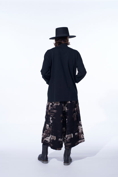 COTTON JERSEY STAND COLLAR DOUBLE JACKET