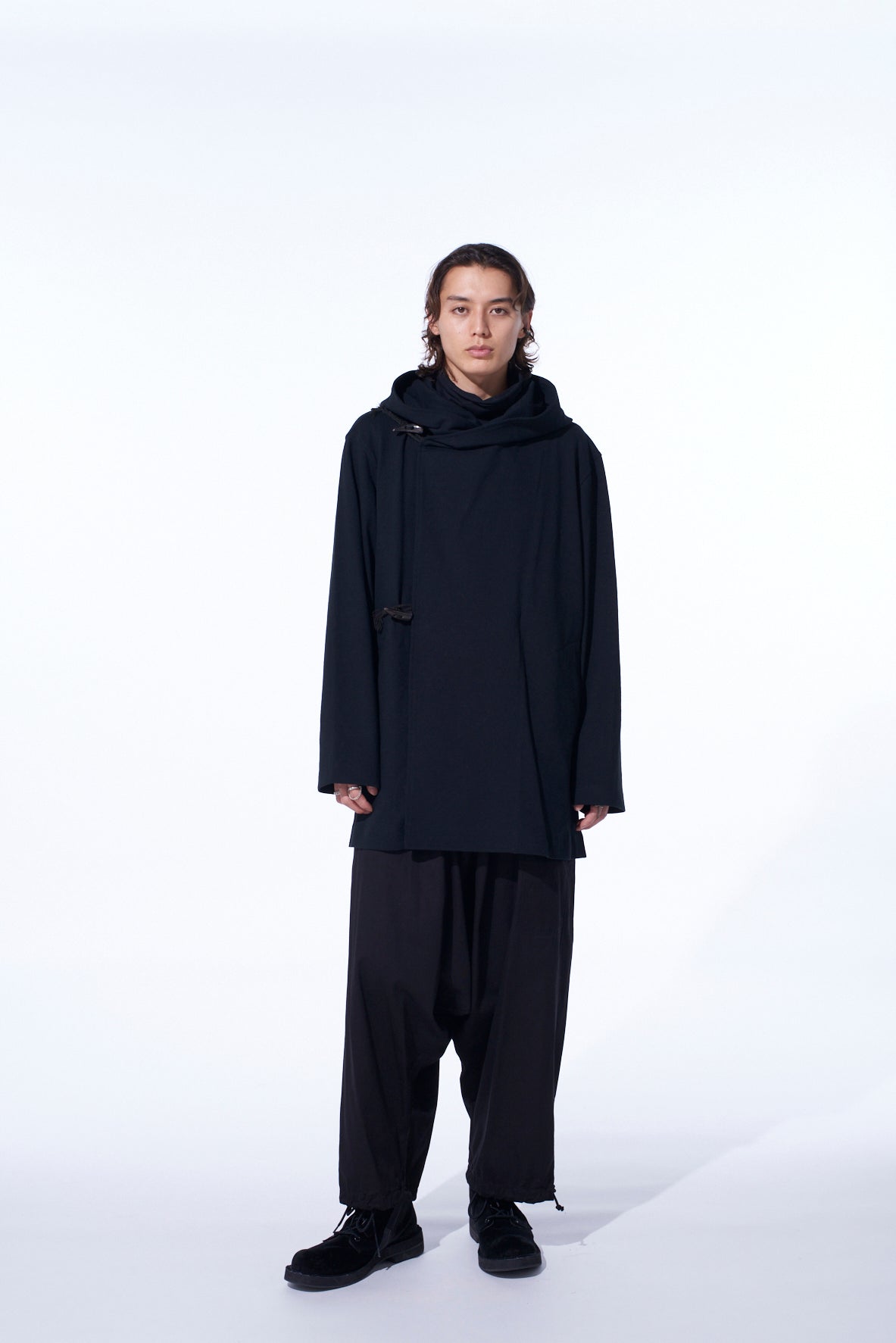 COTTON JERSEY TOGGLE DOUBLE ROBE – THE SHOP YOHJI YAMAMOTO