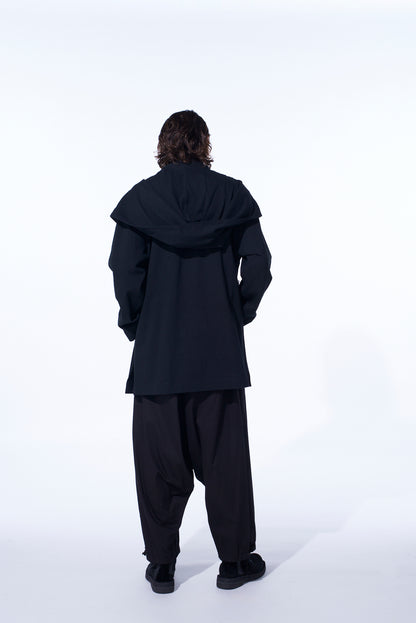 COTTON JERSEY TOGGLE DOUBLE ROBE