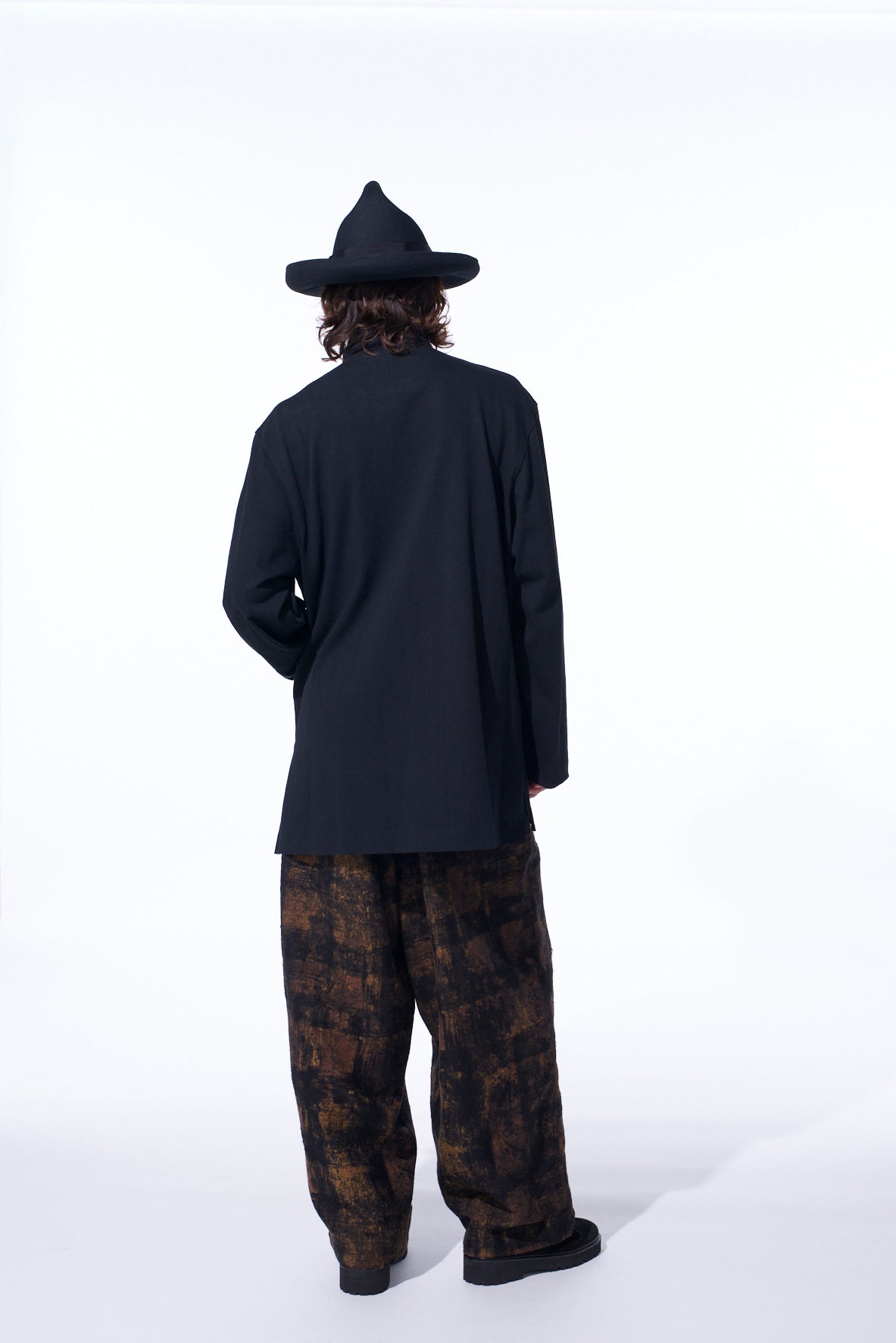 COTTON JERSEY NO-COLLAR LOOP CARDIGAN