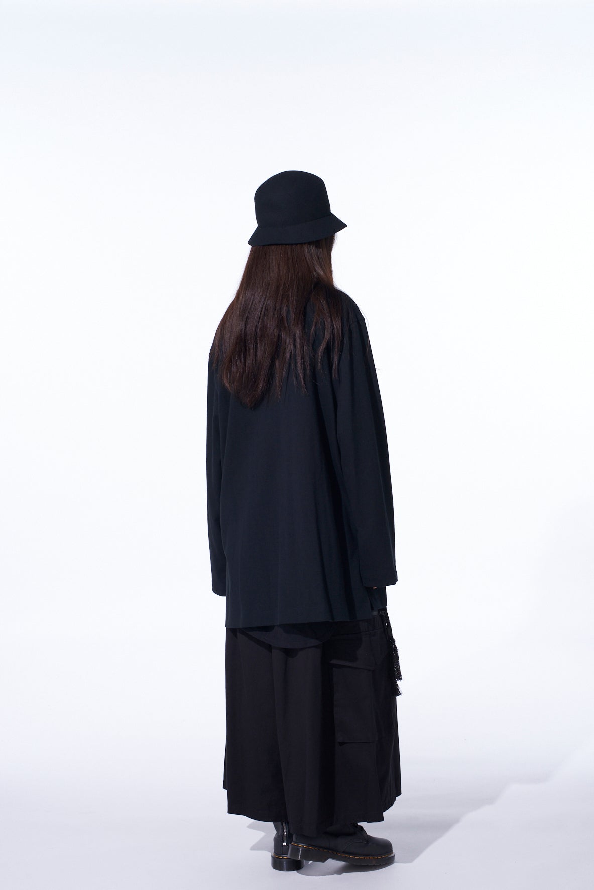 COTTON JERSEY NO-COLLAR LOOP CARDIGAN