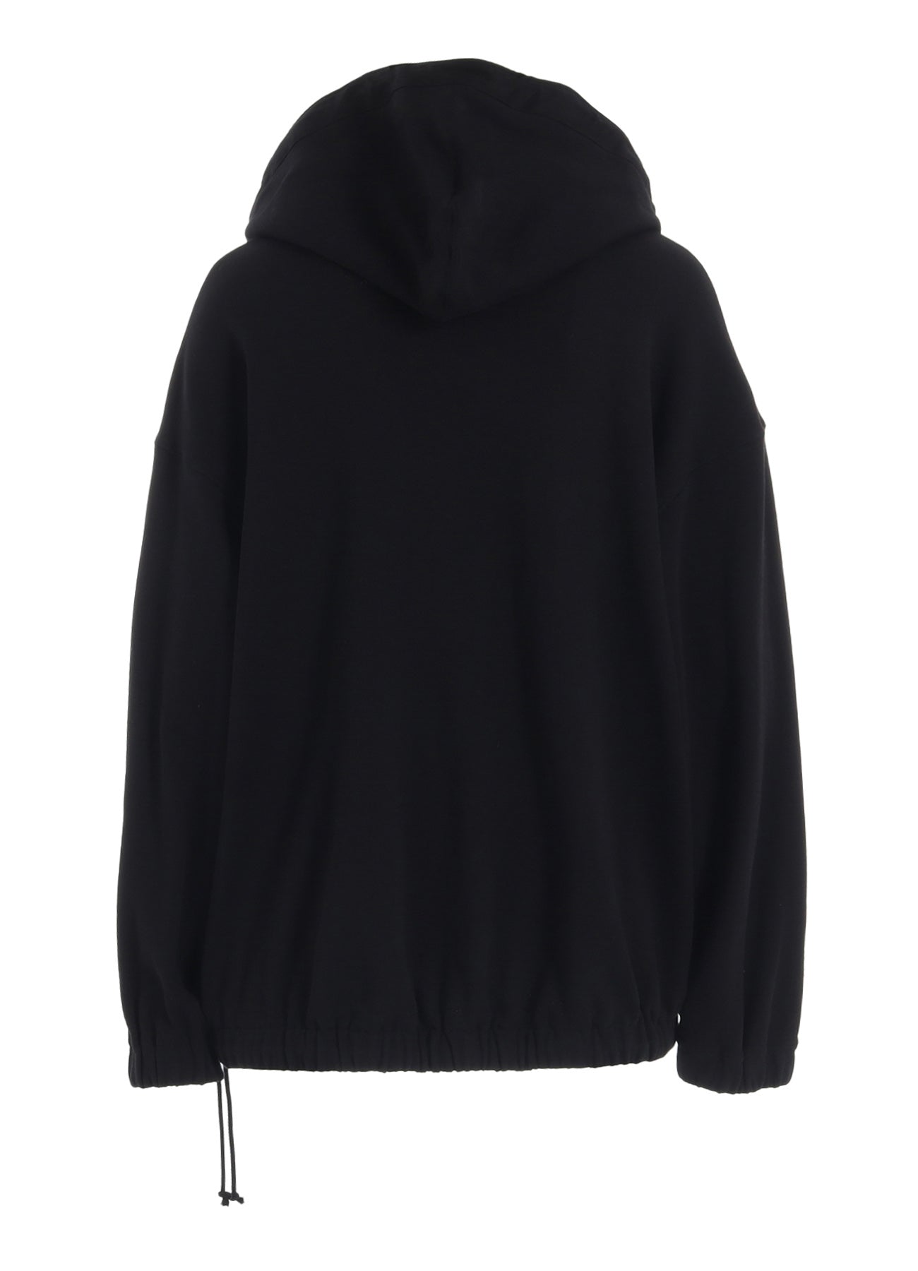 TWILL TERRY MIX OVERSIZED LACE-UP HOODIE