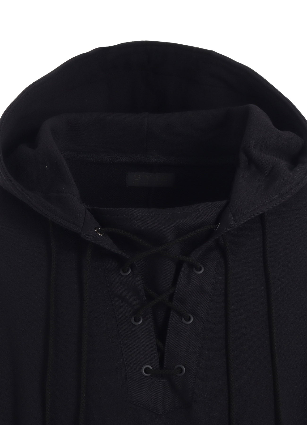 TWILL TERRY MIX OVERSIZED LACE-UP HOODIE – THE SHOP YOHJI YAMAMOTO