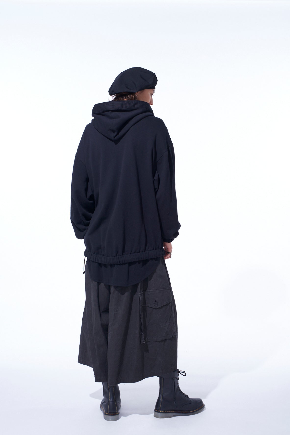 ユウ TWILL TERRY MIX OVERSIZED LACE-UP HOODIE – THE SHOP YOHJI YAMAMOTO
