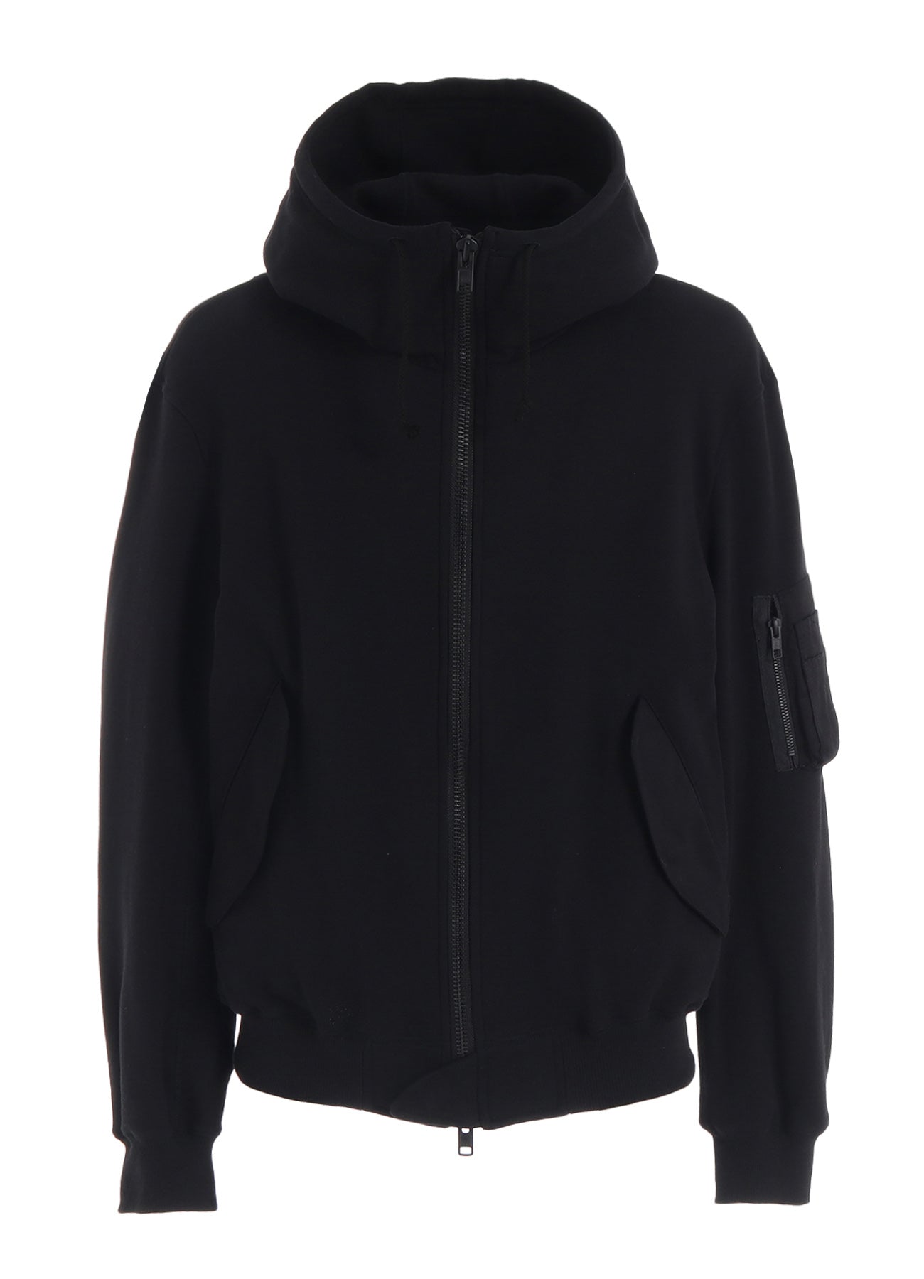 TWILL TERRY MIX ZIP-UP HOODIE WITH UTILITY SLEEVE POCKET – THE