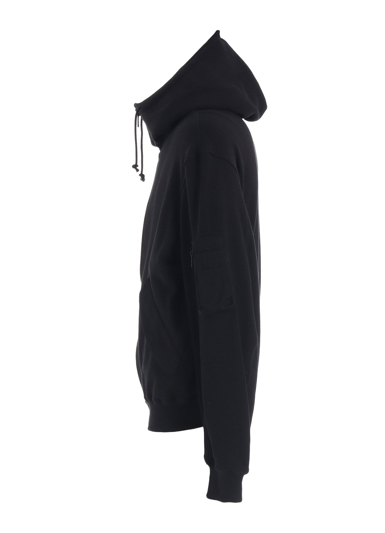 TWILL TERRY MIX ZIP-UP HOODIE WITH UTILITY SLEEVE POCKET