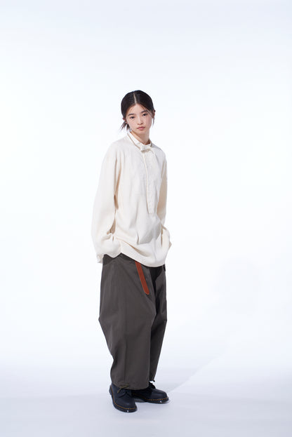 16/THERMAL WAFFLE COMBINATON STAND COLLAR T-SHIRT