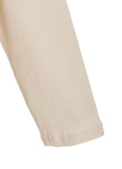 16/THERMAL WAFFLE COMBINATON STAND COLLAR T-SHIRT